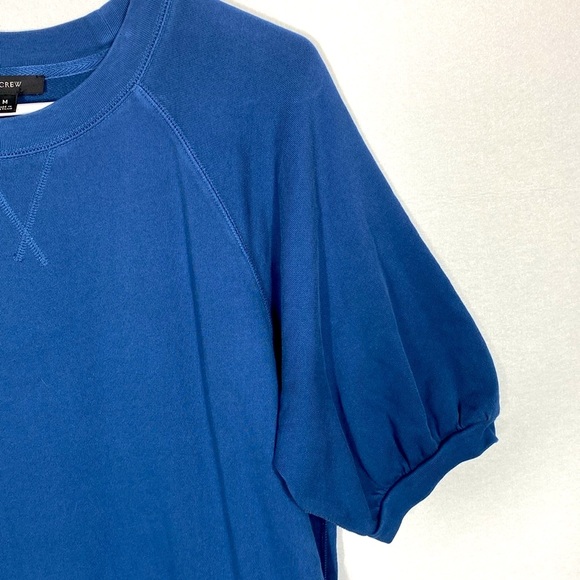 J Crew Puff Sleeve Sweatshirt Dress Blue Size Medium - Picture 10 of 13